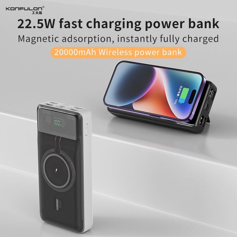 Konfulon PowerBank Wireless Fast Charge 22.5W PD 20W 20000 mAh M17W 