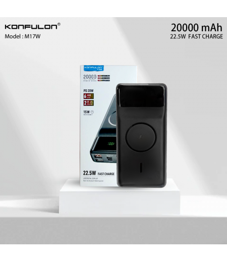 Konfulon PowerBank Wireless Fast Charge 22.5W PD 20W 20000 mAh M17W 
