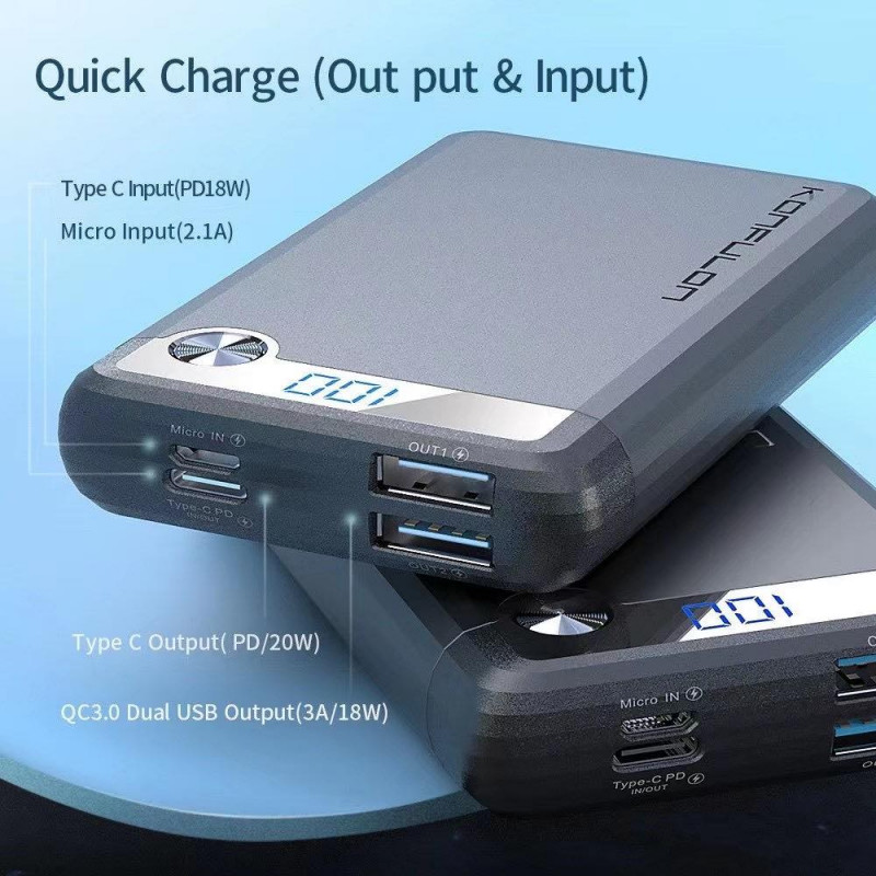 Konfulon Power bank 10000mAh QC3.0 Model Q11