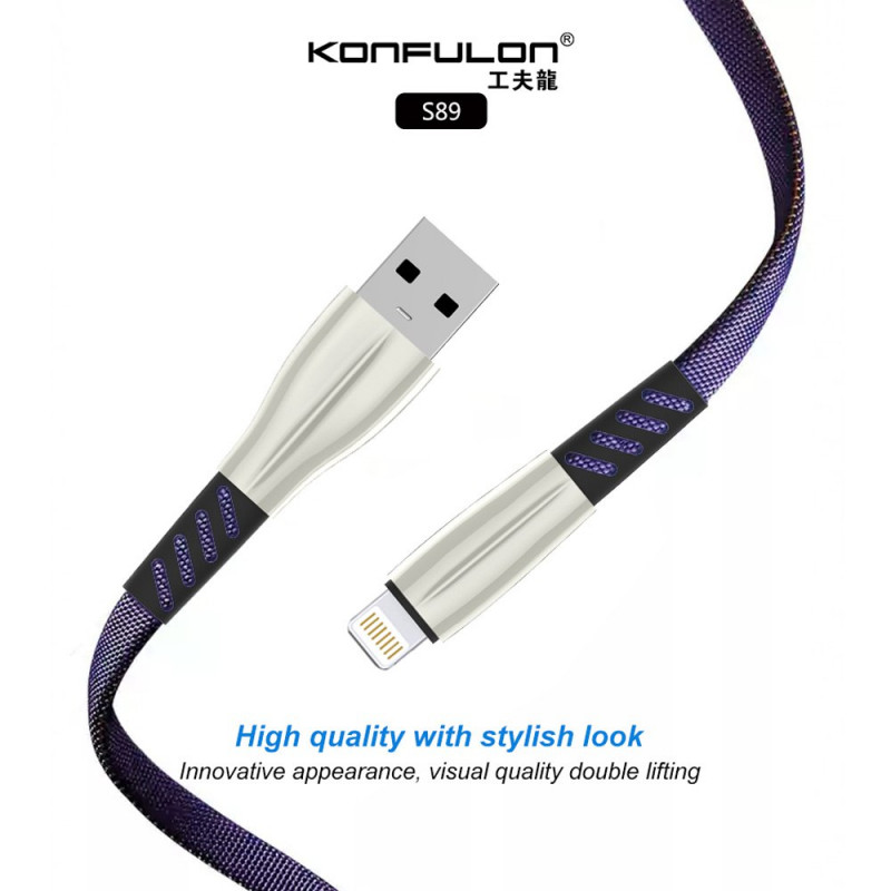 Konfulong Charger Cable S88 Micro S89 iPhone S90 Type-C