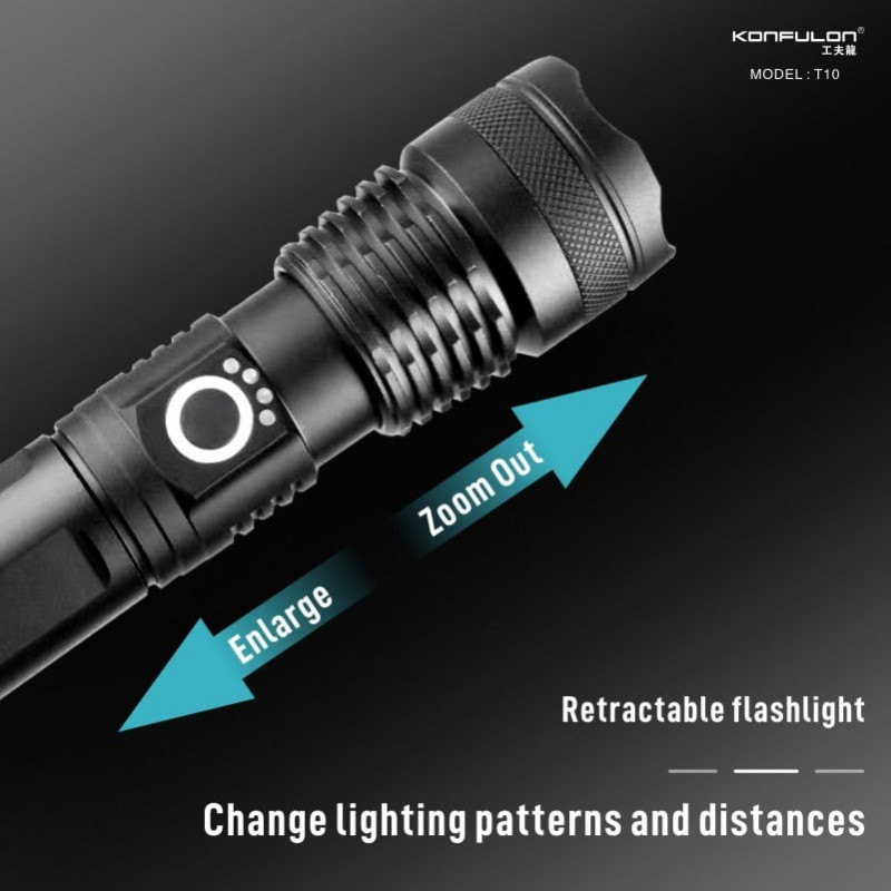 Konfulon Flashlight Waterproof Lighting Outdoor T-10