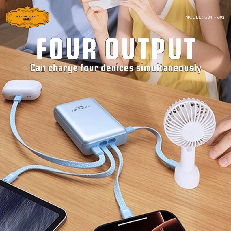 Konfulon Gold Powerbank 10000mAh With Fast Charging PD 35W  Model: G01