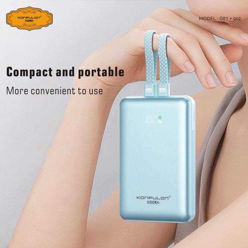 Konfulon Gold Powerbank 20000mAh With Fast Charging PD 35W Model: G02