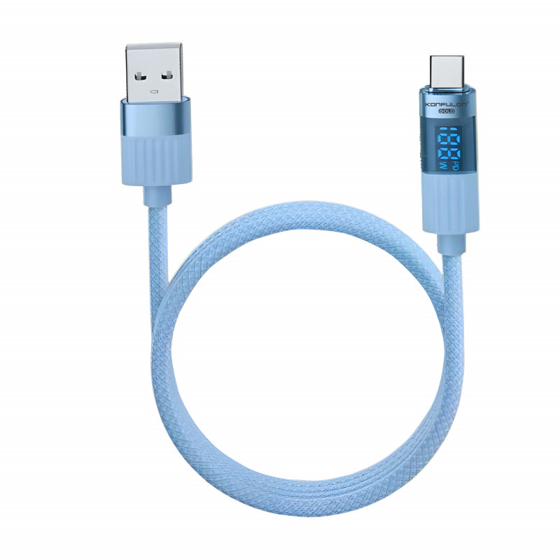 Konfulon Gold  Fast Charging Cable 3.0A, USB to Lightning, Model:GL01and USB to Type-C  Model:GL02