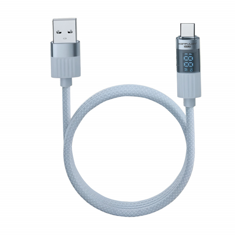 Konfulon Gold  Fast Charging Cable 3.0A, USB to Lightning, Model:GL01and USB to Type-C  Model:GL02