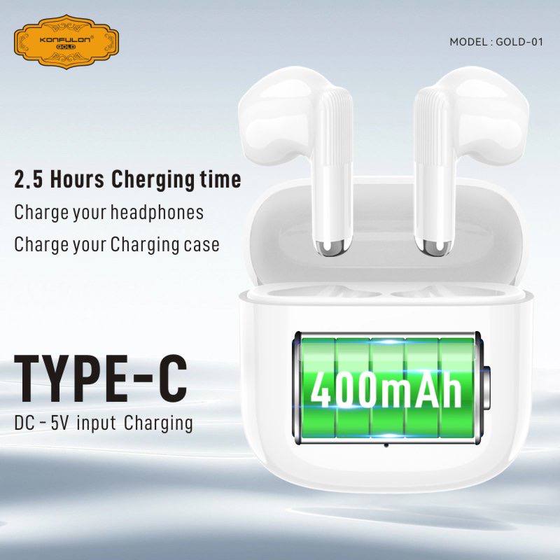 KONFULON Gold new series earphones model GOLD01, 1-year warranty