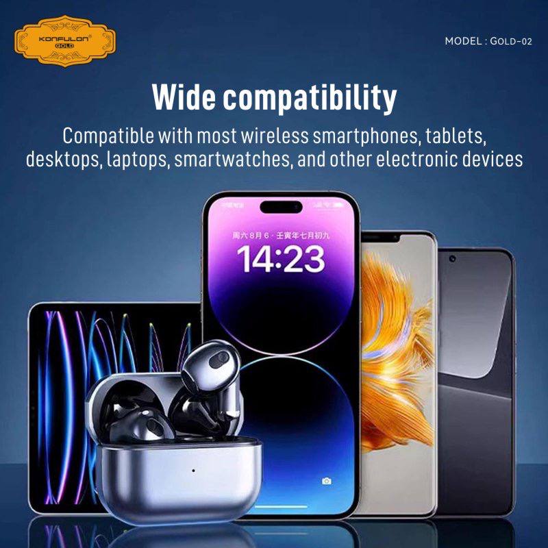 KONFULON Gold new series earphones model GOLD02, 1-year warranty