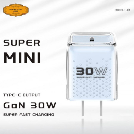 KONFULON Gold Adapter Super-Fast Charging 30W Model L01 Type-C (1-year warranty)