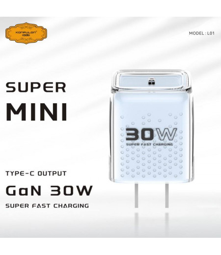 KONFULON Gold Adapter Super-Fast Charging 30W Model L01 Type-C (1-year warranty) KONFULON Gold Adapter Super-Fast Charging 30W Model L01 Type-C (1-year warranty)