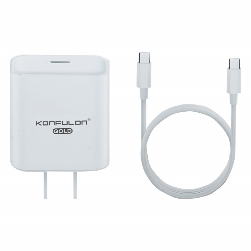 Konfulon Gold American Standard, Fast Charging Minion Set 27W Type-C to Lightning Model: L03 (DC81) and Type-C to Type-C  Model: L03 (DC82)