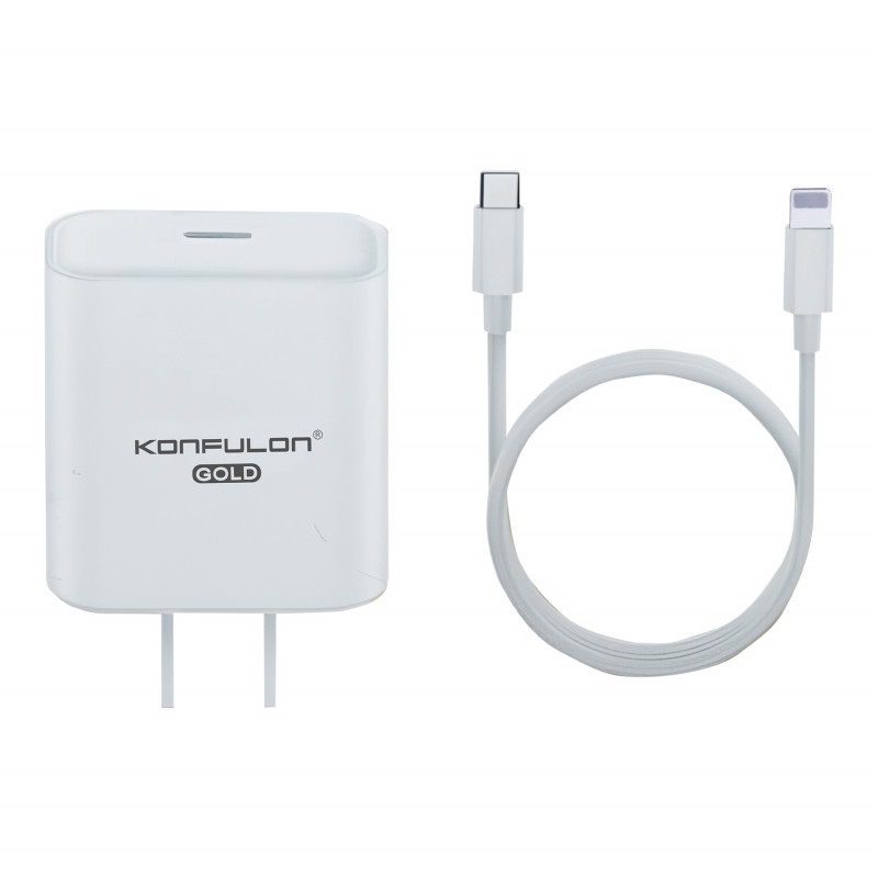 Konfulon Gold American Standard, Fast Charging Minion Set 27W Type-C to Lightning Model: L03 (DC81) and Type-C to Type-C  Model: L03 (DC82)