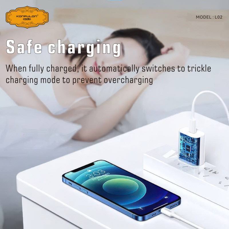 Konfulon Gold American Standard, Fast Charging  Set 27W Type-C to Lightning Model: L02 (DC81) and Type-C to Type-C  Model: L02 (DC82)