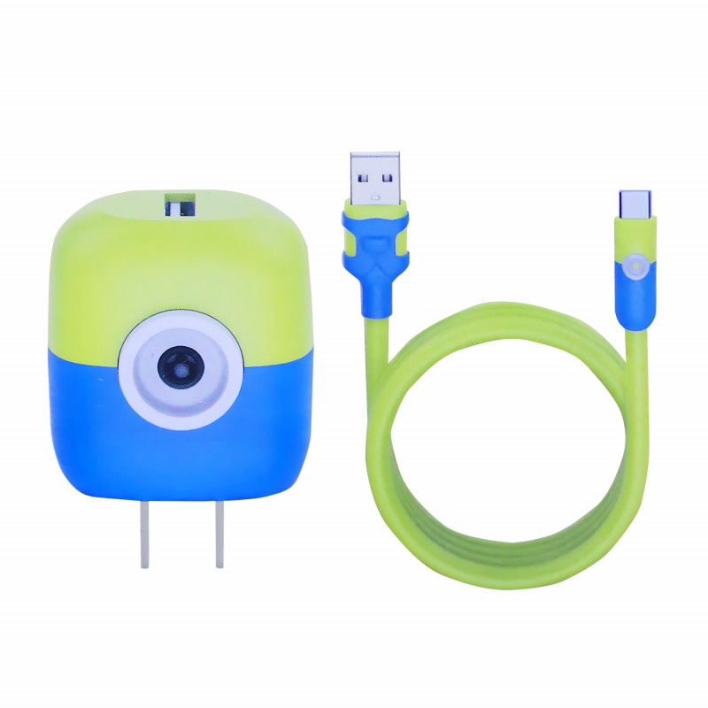 Konfulon Gold American Standard, Fast Charging Minion Set 20W USB to Lightning Model: L03 (GL07) and USB to Type-C L03 (GL08) 