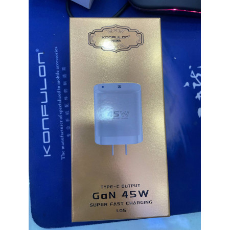 Konfulon Gold Type-C Output GAN 45W Super Fast Charging (Warranty 1Year) Model: L05