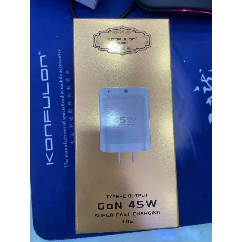 Konfulon Gold Type-C Output GAN 45W Super Fast Charging (Warranty 1Year)  Model: L05