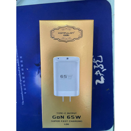 Konfulon Gold Type-C Output GAN 65W Super Fast Charging (Warranty 1Year) Model: L06