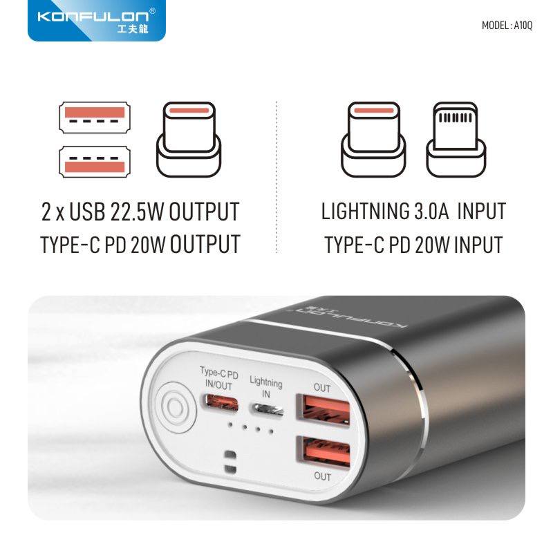 Konfulon Mini Power bank 10000mAh Model A10Q