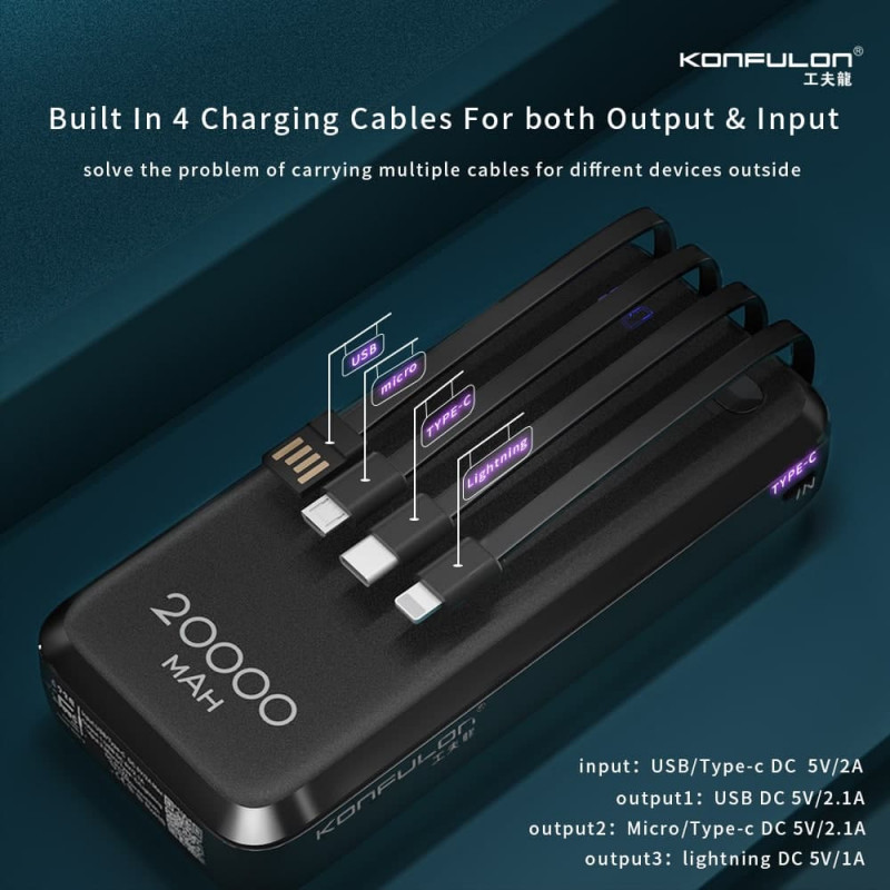Konfulon Power bank 20000mAh Model A23S