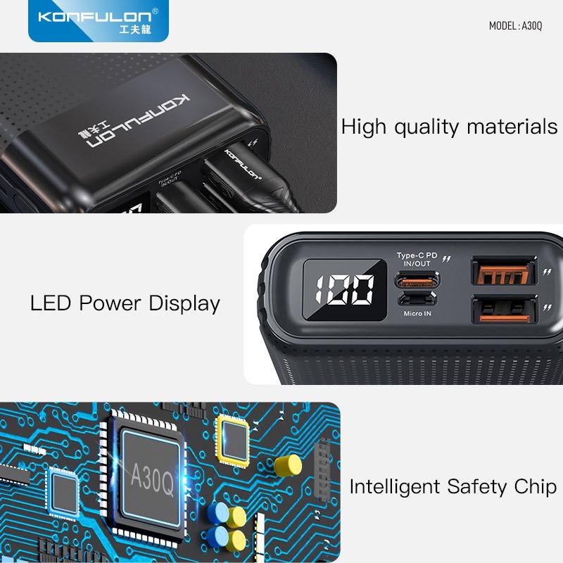 KONFULON POWER BANK FAST CHARGER 20000 mAh MODEL A30Q