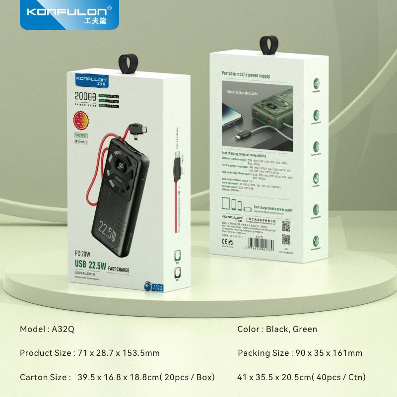 Konfulon Power bank 20000mAh Model A32Q