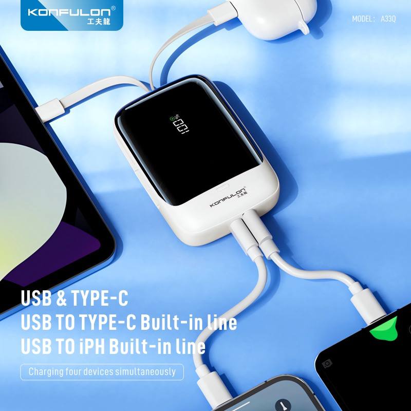 Konfulon Power Bank Fast Charger 22.5W 10000mAh Model A33Q