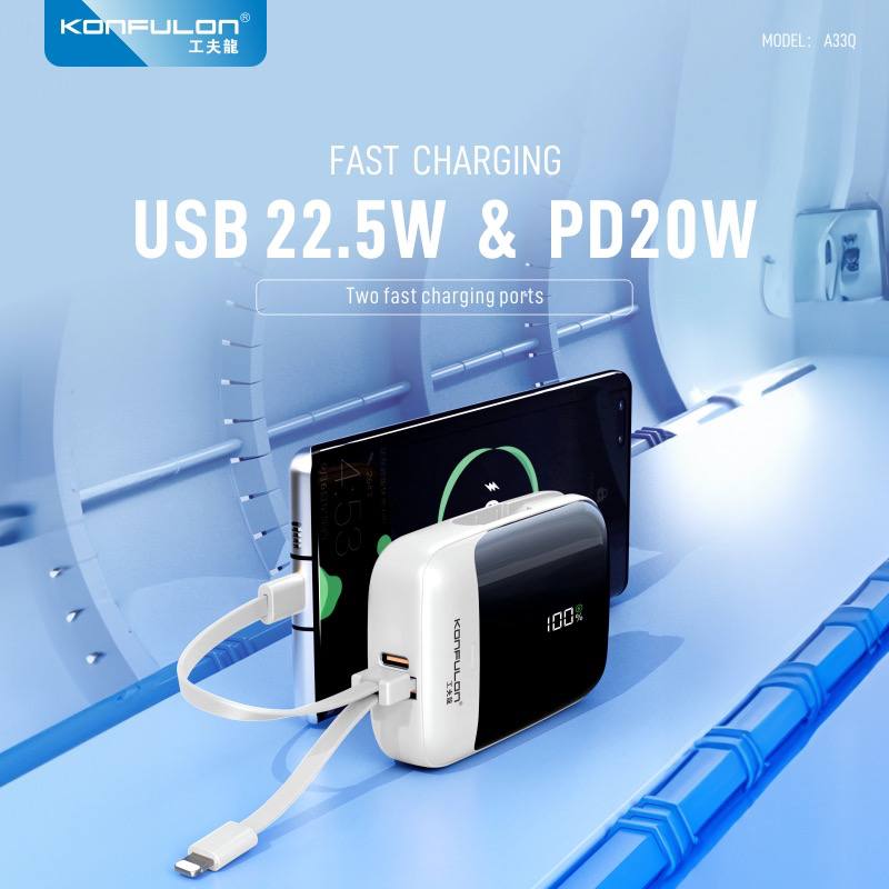 Konfulon Power Bank Fast Charger 22.5W 10000mAh Model A33Q