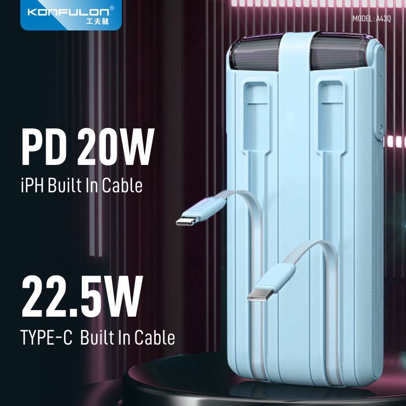 KONFULON BUILT IN CABLE FOR POWER BANK MODEL A43Q