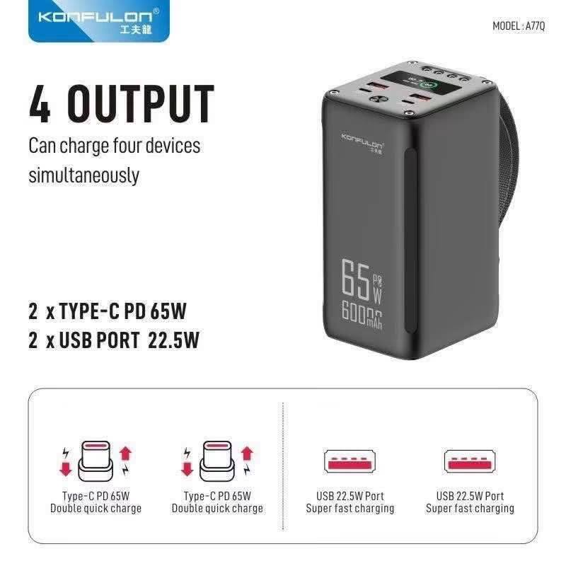 Konfulon Power bank 60000mAH Model A77Q