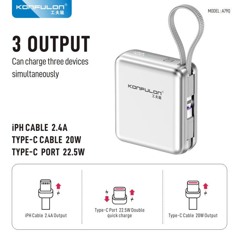 Konfulon Power bank 10000mAH Model A79Q