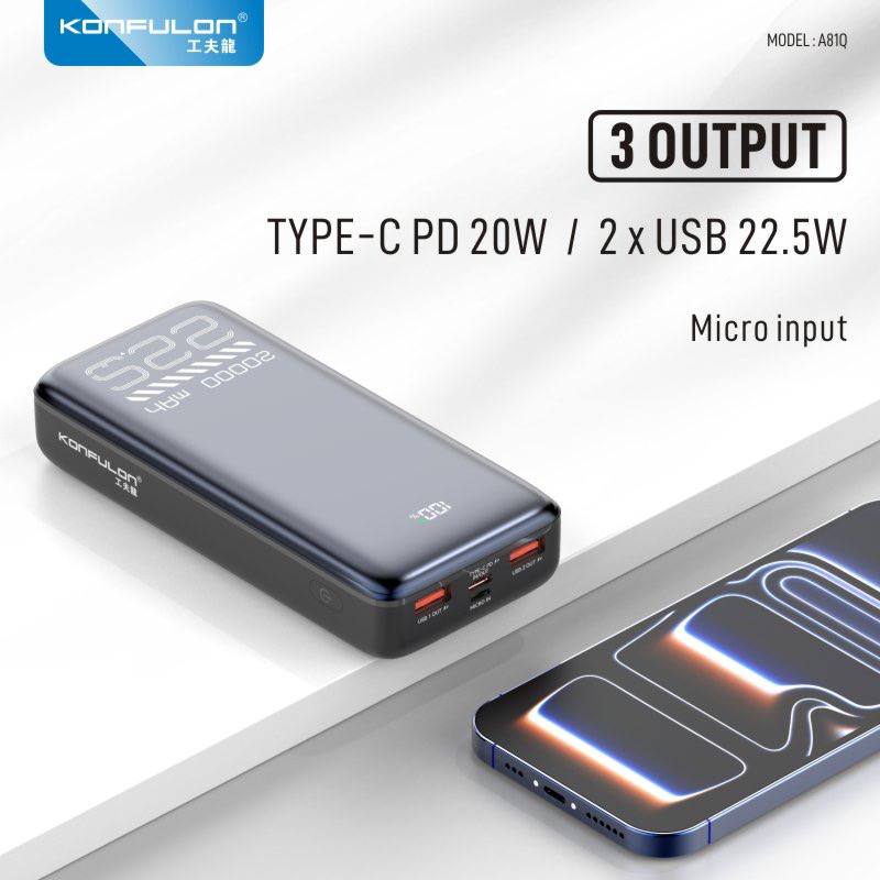 KONFULON POWER BANK 20000mAh MODEL A81Q