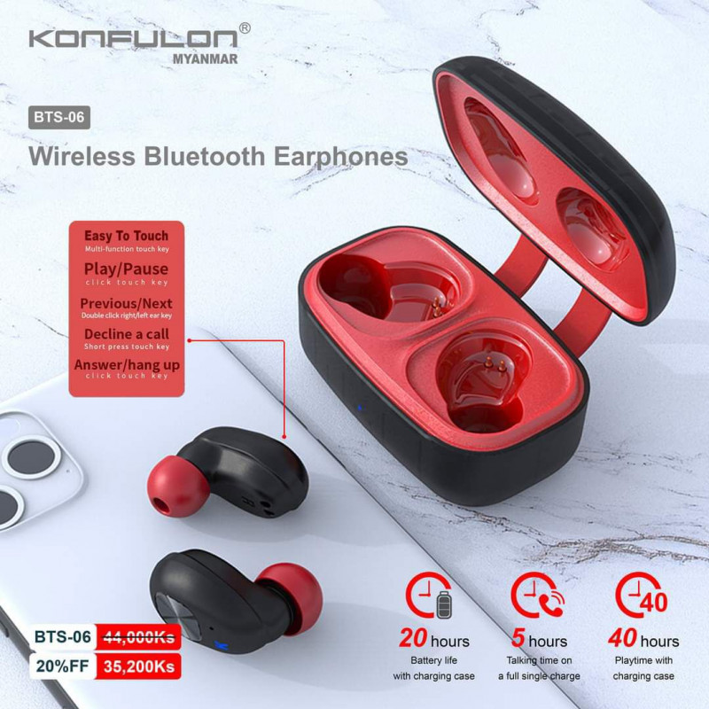 Konfulon Bluetooth earphone Model BTS-06