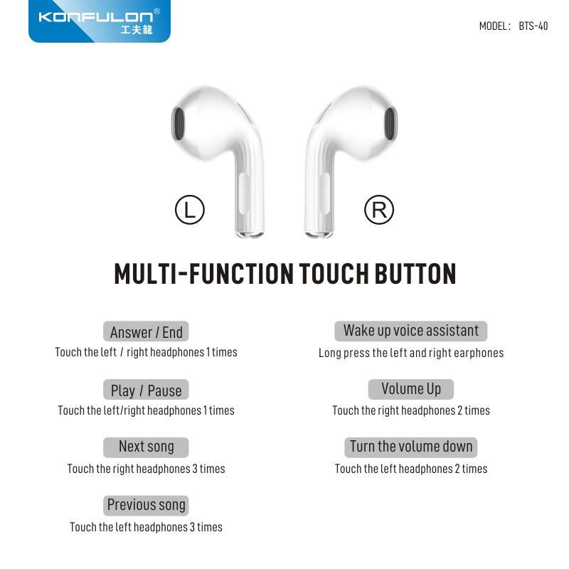 Konfulon TWS Wireless Earphone model BTS40