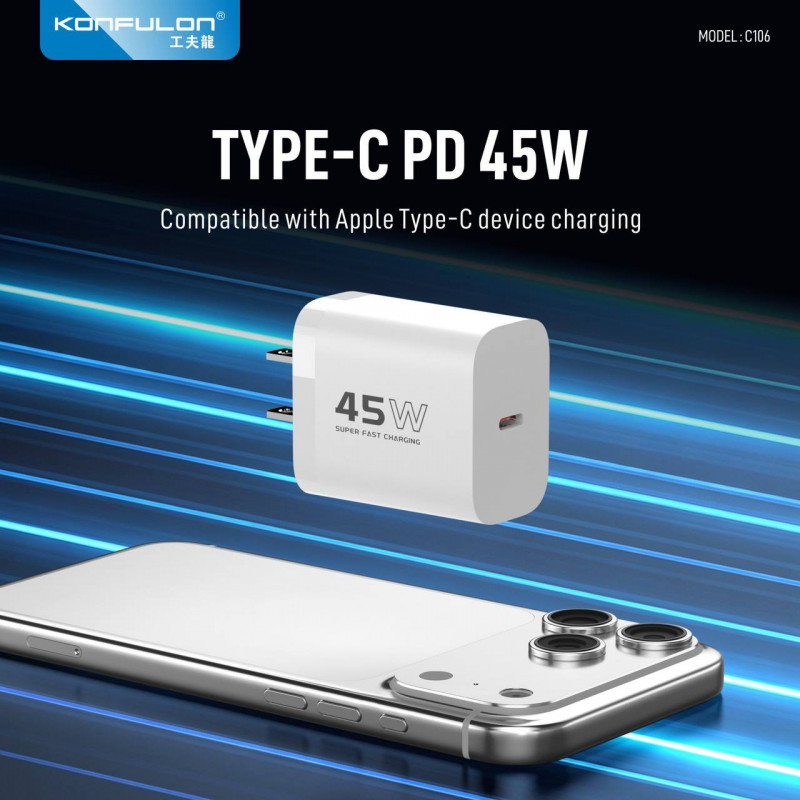 Konfulon fast charging pack can charge phones and laptops at 45W charging speed, model C106