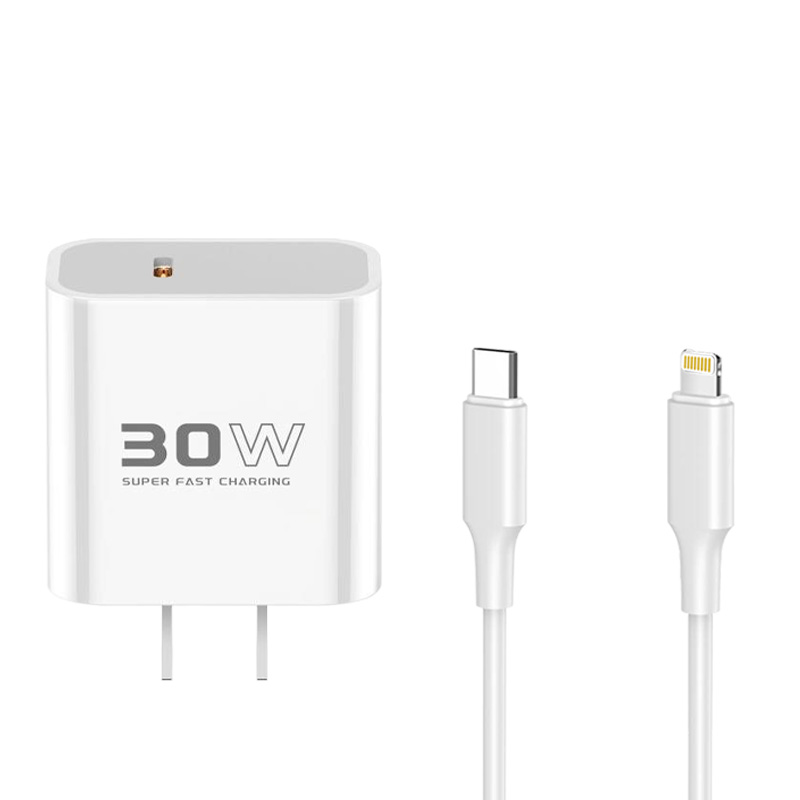Konfulon Fast charge adapter 30W come with cable Model C18C Dl50 Lightning - cable Dl51 Type-C