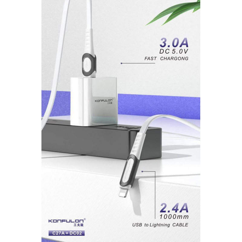 Konfulon Adapter​ and Cable Model C27AMicro C27AiPhone C27AType-C