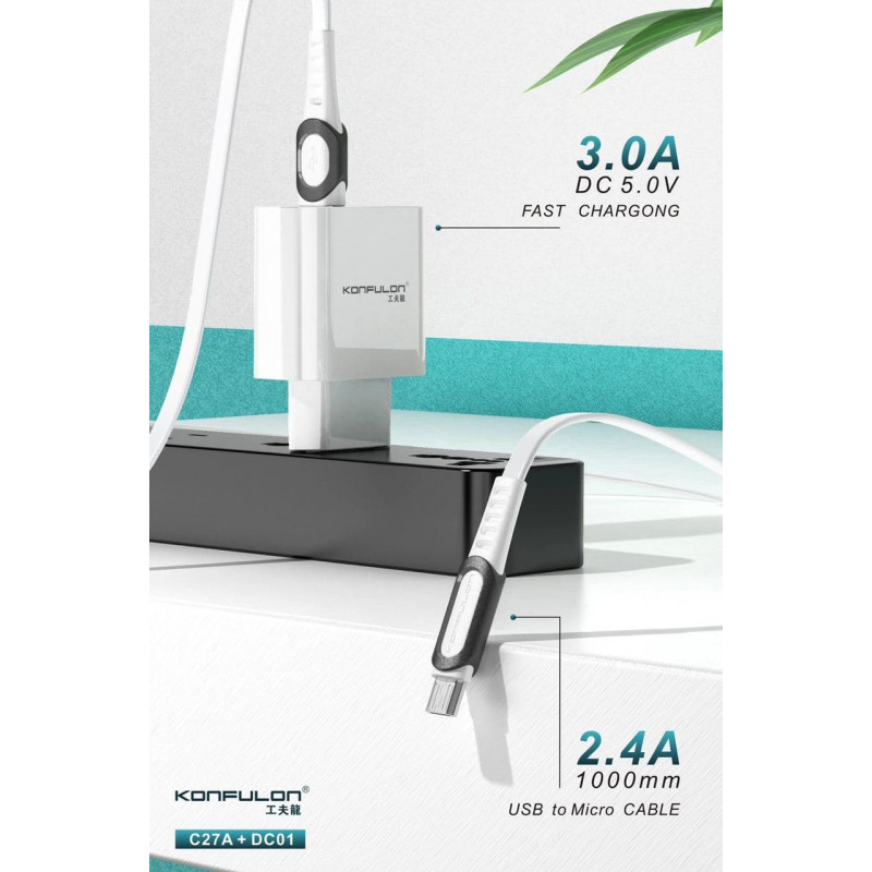 Konfulon Adapter​ and Cable Model C27AMicro C27AiPhone C27AType-C