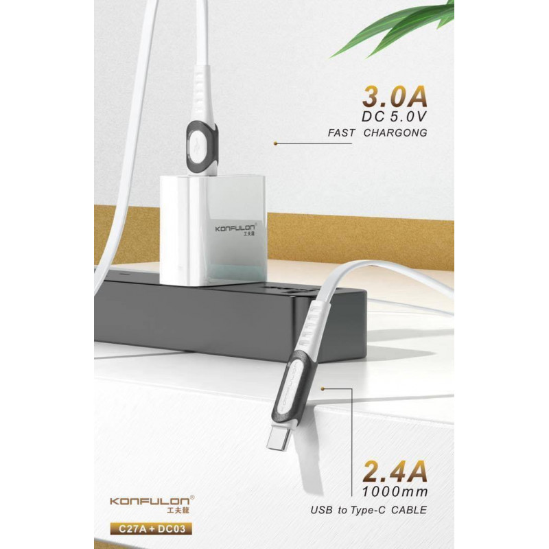 Konfulon Adapter​ and Cable Model C27AMicro C27AiPhone C27AType-C