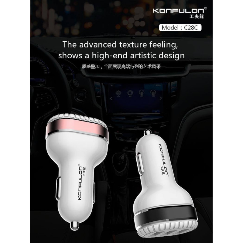 Konfulon FastCharge Car Charger Model C28C 3USB 48W