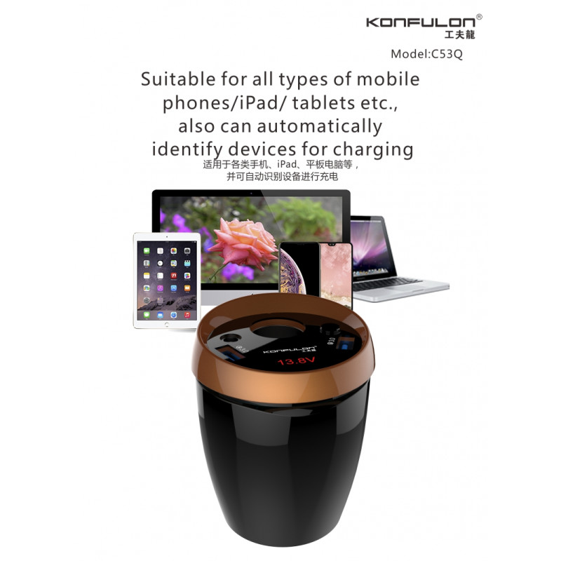 Konfulon Car Charger QC Model C53Q 3USB