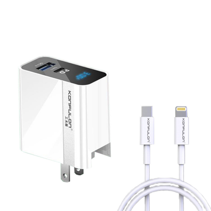 Konfulon Adapter and Cable Fast charger Model C65Q 20W C65Q+DC06 C65Q+DC13