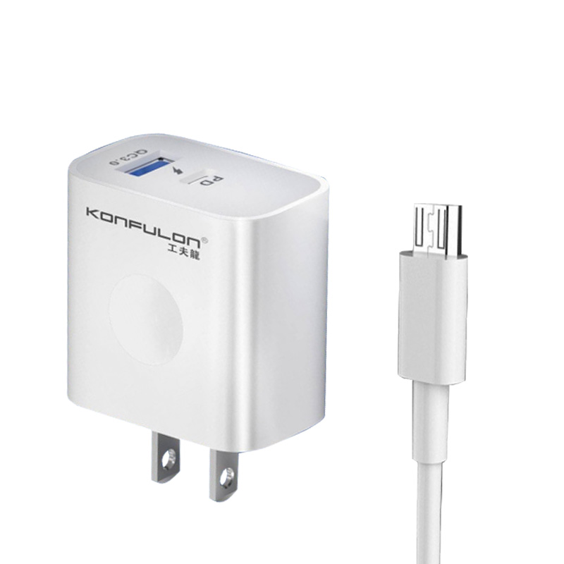Konfulon Adapter Fast charger+Cable C69Q+Micro C69Q+Lightning C69Q+Type