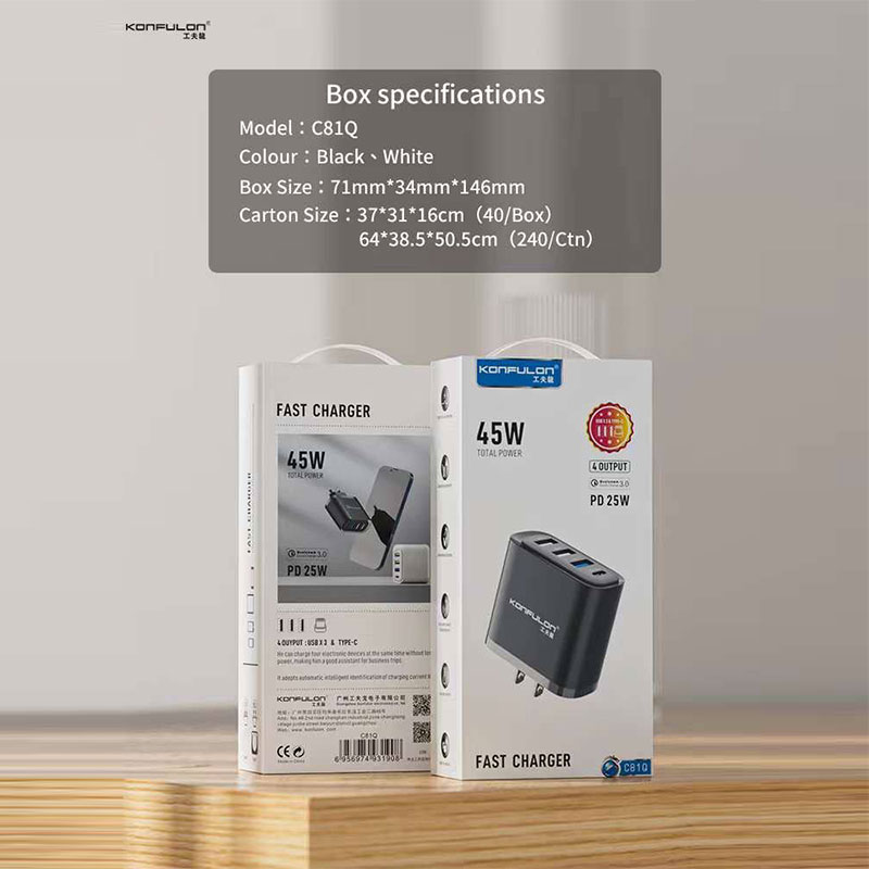 Konfulon Adapter Fast Charger 4 Output 45W Model C81Q