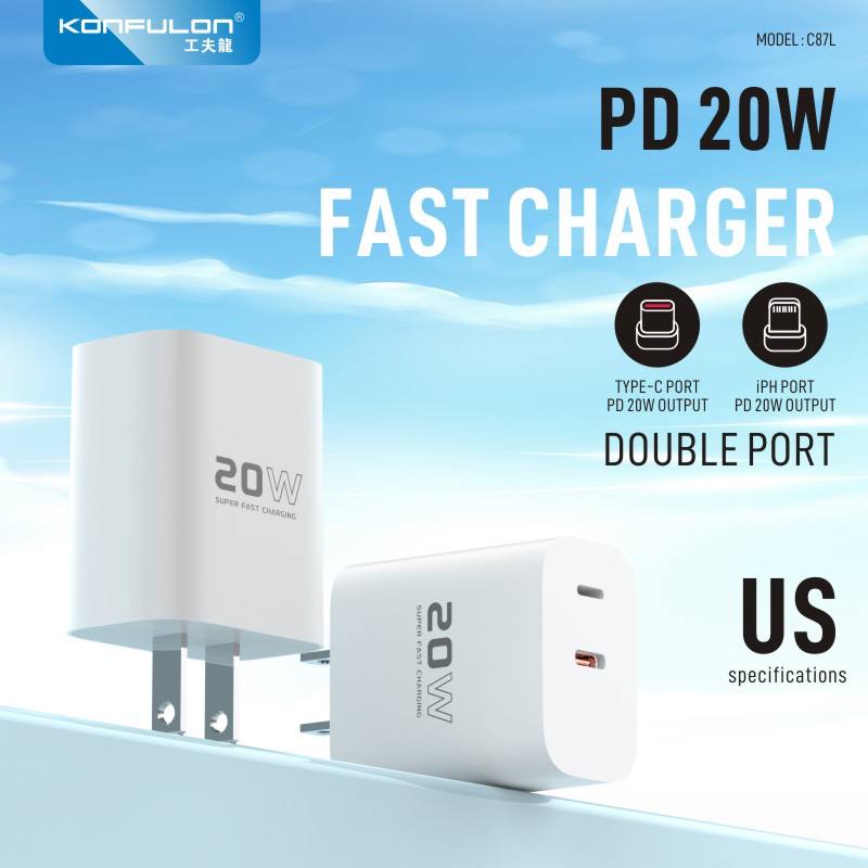 Konfulon set adapter Fast charger 20W Model C87L 