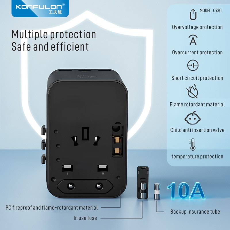 KONFULON Travel Adapter Global Universal Model C93Q