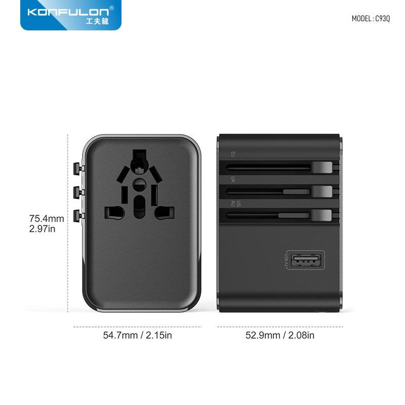 KONFULON Adapter Charging 45W  Rated Power2500W Model: C93Q