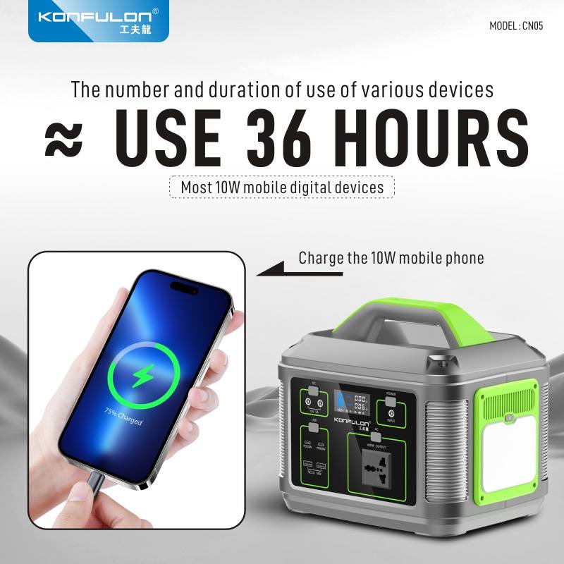 Konfulon UPS 600W AC -DC USB-C Power Supply 128000 mAh CN-05