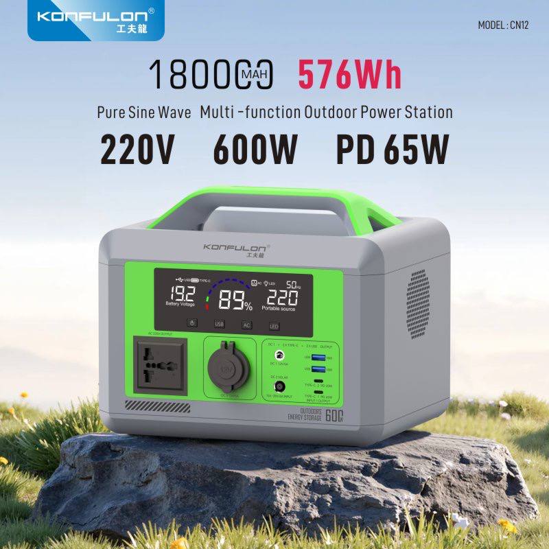 Konfulon UPS 600W AC -DC USB-C Power Supply 18000mAh CN12