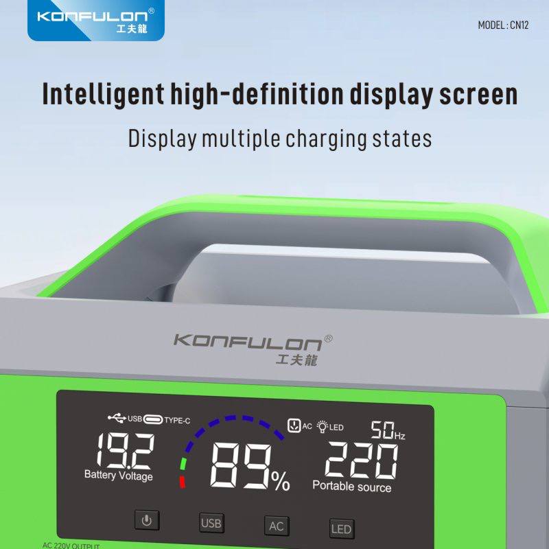 Konfulon UPS 600W AC -DC USB-C Power Supply 18000mAh CN12