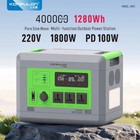 Konfulon UPS 1800W AC -DC USB-C Power Supply 400000mAh CN13