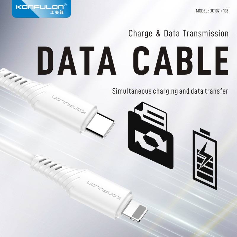 Konfulon Data Cable Fast Charging Model DC108 iPhone DC109 Type